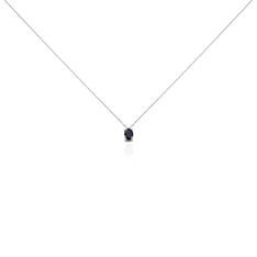 Collier Ovale Or Blanc Saphir - Colliers Femme | Marc Orian