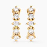 Boucles D'oreilles Puces Matleena Or Jaune Diamant Synth&eacute;tique - Boucles d'oreilles mariage Femme | Marc Orian