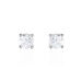Boucles D'oreilles Puces 4 Griffes Or Blanc Diamant Synthetique - Puces Femme | Marc Orian
