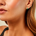 Boucles D'Oreilles Puces Porfirio Or Jaune Emeraude Diamant - Puces Femme | Marc Orian