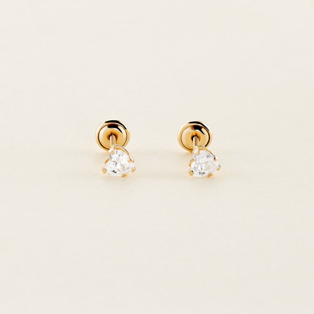 Boucles D'oreilles Puces Leidi Or Jaune Oxyde De Zirconium - Puces Famille | Marc Orian
