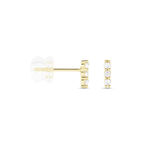 Boucles D'oreilles Puces Youssa Barrettes Or Jaune Oxyde De Zirconium - Puces Femme | Marc Orian