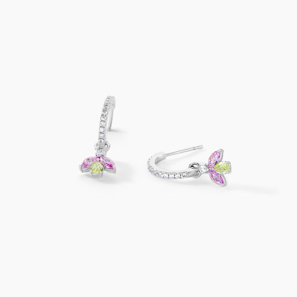 Cr&eacute;oles  Evasion Argent Blanc Pierre De Synthese Oxyde De Zirconium - Boucles d'oreilles pampille Femme | Marc Orian