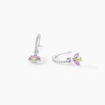 Cr&eacute;oles  Evasion Argent Blanc Pierre De Synthese Oxyde De Zirconium - Boucles d'oreilles pampille Femme | Marc Orian