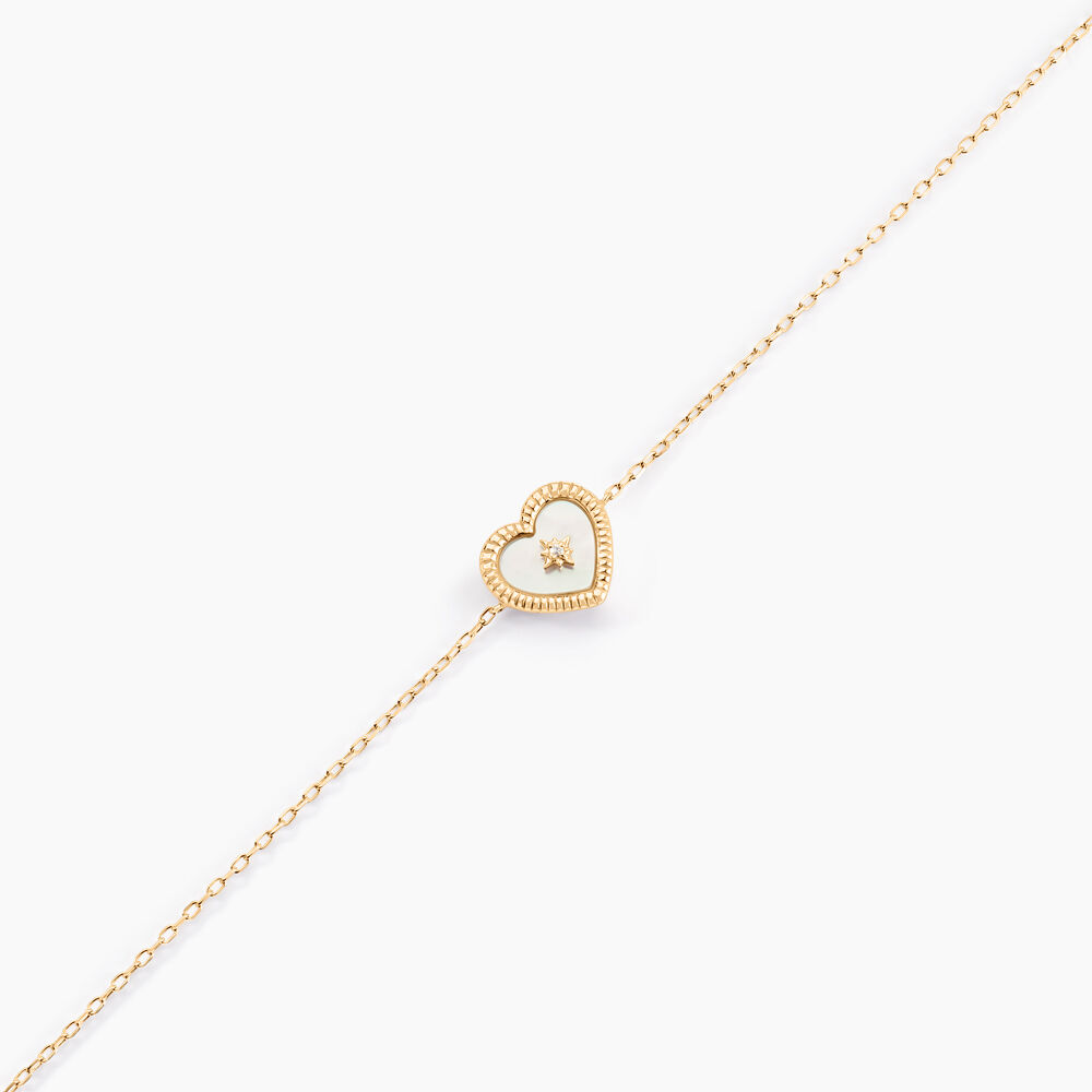 Bracelet Bronte Or Jaune Nacre Diamant - Bracelets cha&icirc;nes Femme | Marc Orian