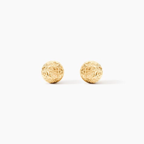 Boucles D'oreilles Puces Fidelia Boule Diamantee Or Jaune - Puces Femme | Marc Orian