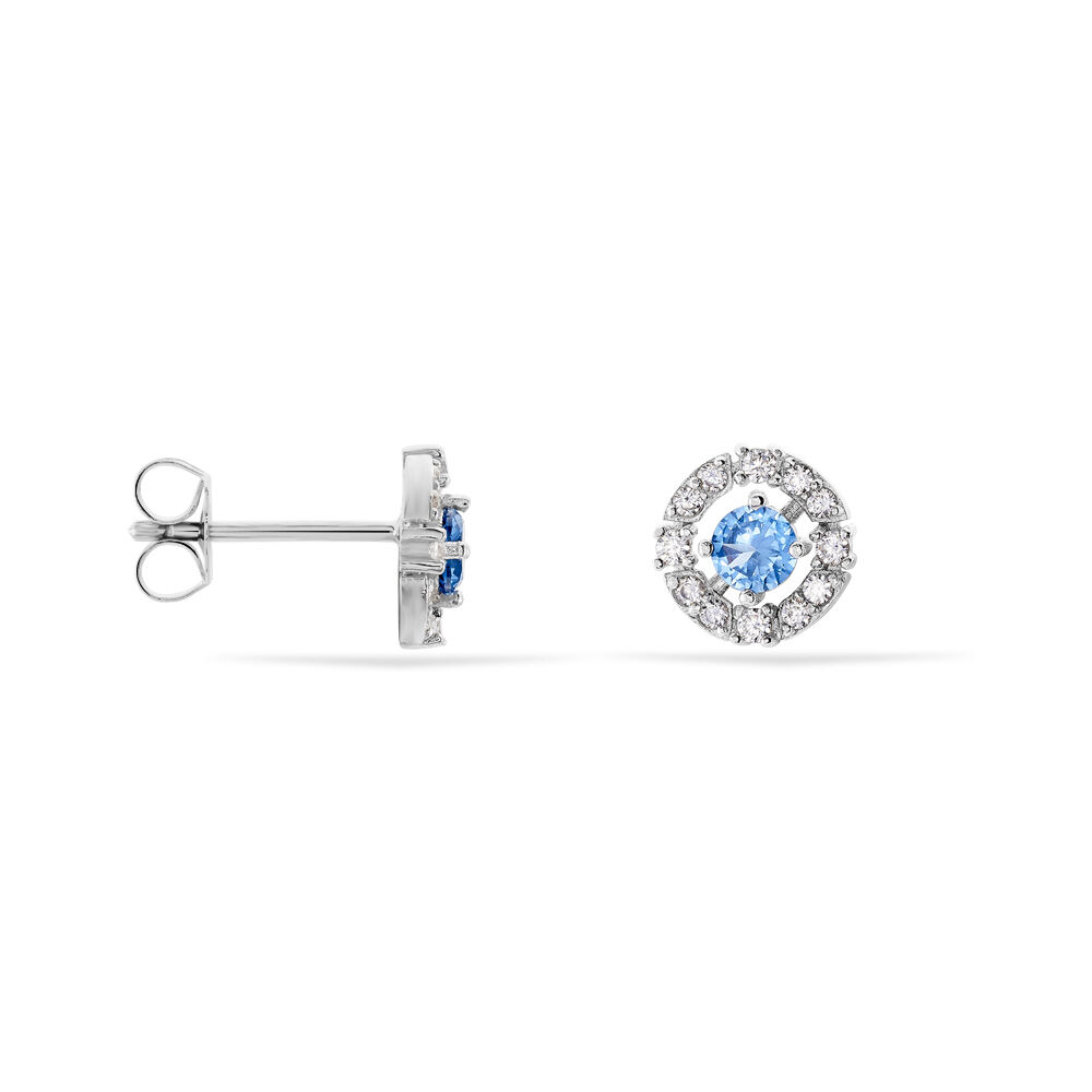 Boucles D'oreilles Puces Carren Argent Blanc Oxyde De Zirconium - Puces Femme | Marc Orian