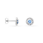 Boucles D'oreilles Puces Carren Argent Blanc Oxyde De Zirconium - Puces Femme | Marc Orian