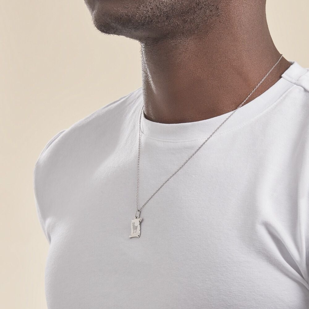 Pendentif Zodiaque Parchemin Argent Blanc - Bijoux personnalisés Famille | Marc Orian