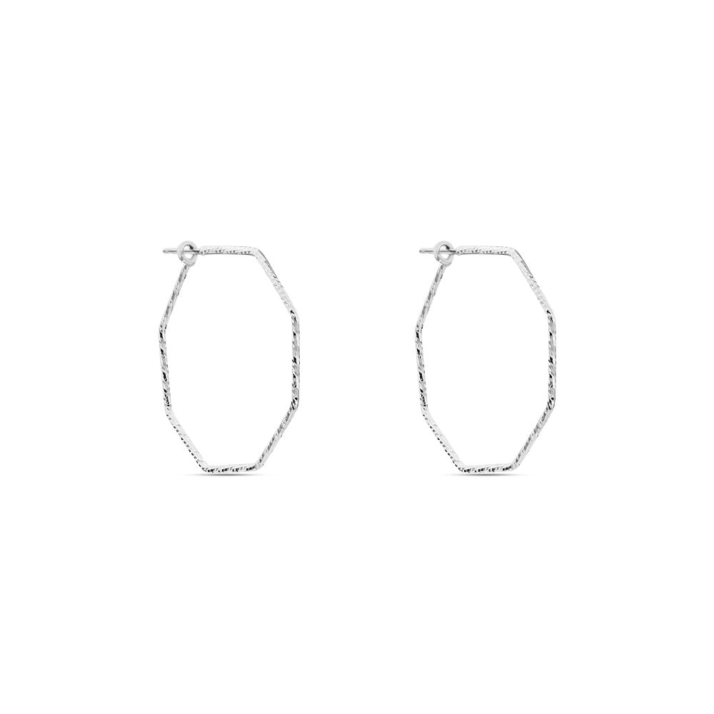 Cr&eacute;oles Ursula Argent Blanc - Cr&eacute;oles Femme | Marc Orian