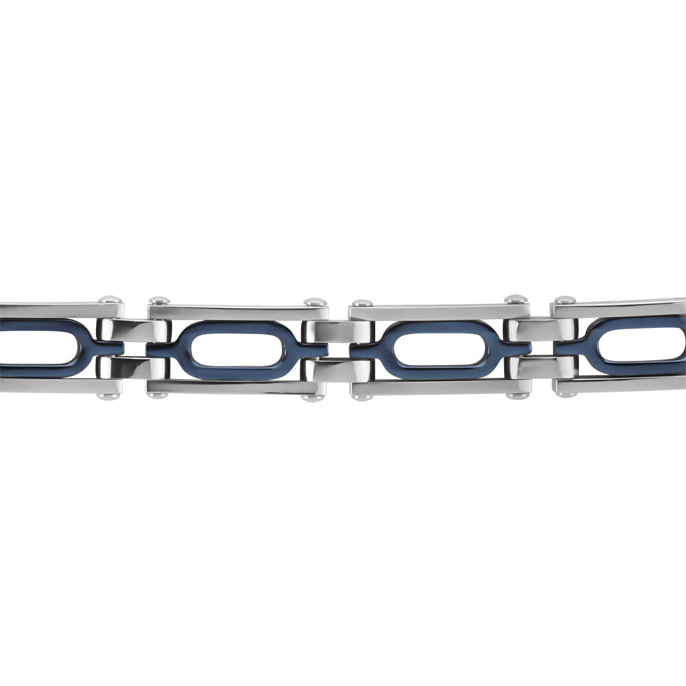 Bracelet Jourdan Wild Acier Blanc Et Bleu - Bracelets cha&icirc;nes Homme | Marc Orian