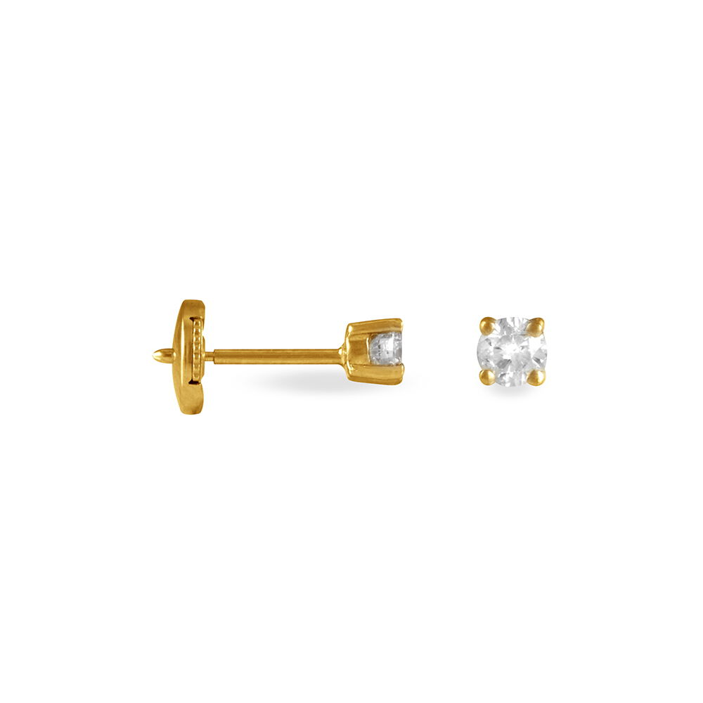 Boucles D'oreilles Puces Clavie Or Jaune Diamant - Puces Femme | Marc Orian