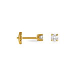 Boucles D'oreilles Puces Clavie Or Jaune Diamant - Puces Femme | Marc Orian
