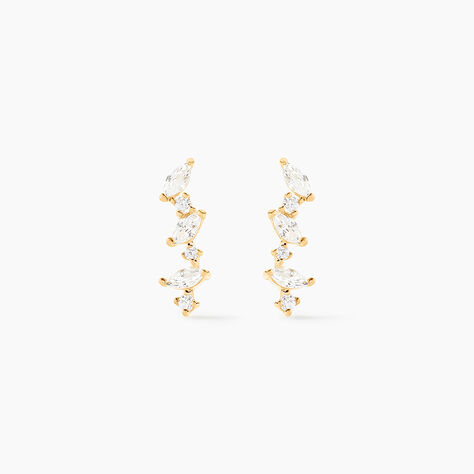 Boucles D'oreilles Puces Or Jaune Fortunella Oxydes De Zirconium - Puces Femme | Marc Orian