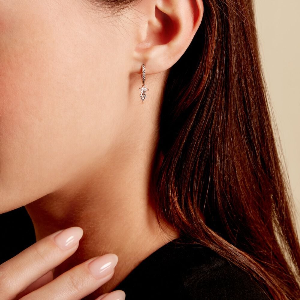 Créoles éclat Perlé Plaqué Or Oxyde De Zirconium - Créoles Femme | Marc Orian