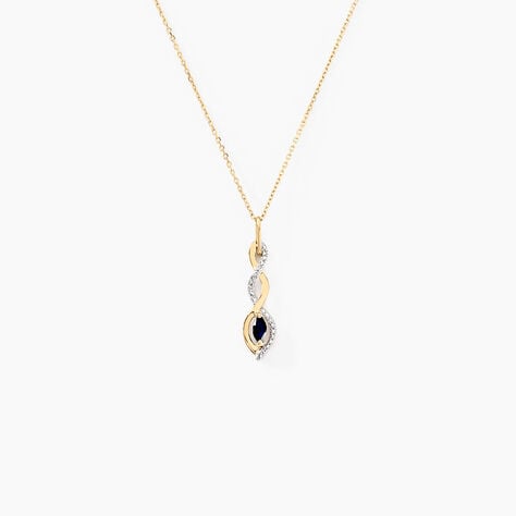 Collier Ondulations Or Jaune Saphir Diamant - Colliers avec pierres Femme | Marc Orian