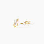 Boucles D'Oreilles Puces Meyrem Argent Dor&eacute; A L'Or 750/1000 Oxyde De Zirconium - Puces Femme | Marc Orian
