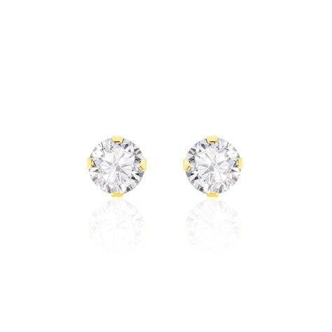 Boucles D'oreilles Puces Eddie Or Jaune Oxyde De Zirconium - Puces Femme | Marc Orian