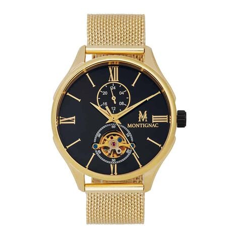 Montre Montignac Round Automatique Noir - Montres automatiques Homme | Marc Orian