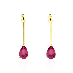 Boucles D'oreilles Pendantes Goutte Or Jaune Rubis - Boucles d'oreilles Pendantes Femme | Marc Orian