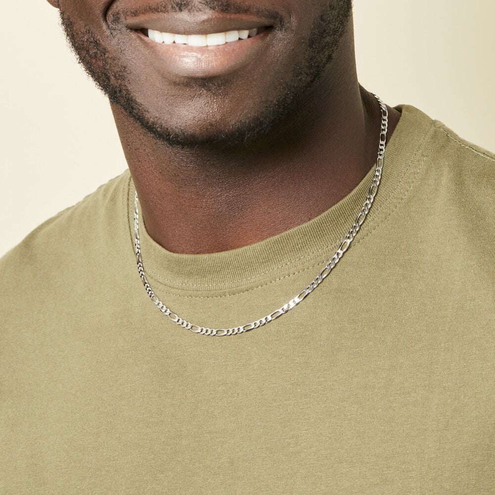 Chaîne Vivian Maille Alternee 1/3 Argent Blanc - Chaines Homme | Marc Orian
