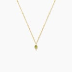 Collier Poem Argent Jaune P&eacute;ridot Oxyde De Zirconium - Colliers avec pierres Femme | Marc Orian