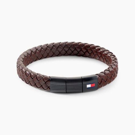 Bracelet Tommy Hilfiger Round Braided Cuir De Veau Marron - Bracelets cuir Homme | Marc Orian