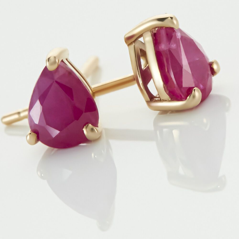 Boucles D'oreilles Puces Or Jaune Isador Rubis - Puces Femme | Marc Orian