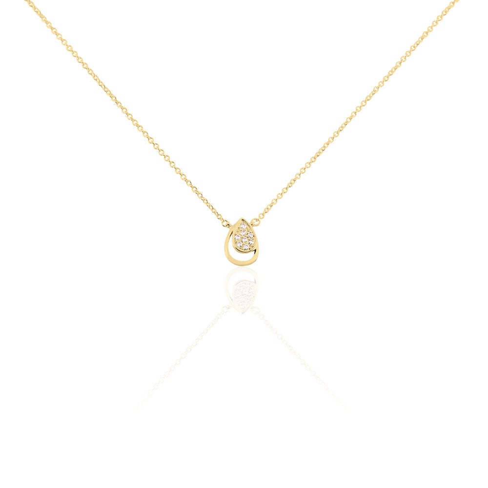 Collier Mahalya Plaqu&eacute; Or Jaune Oxyde De Zirconium - Colliers avec pierres Femme | Marc Orian