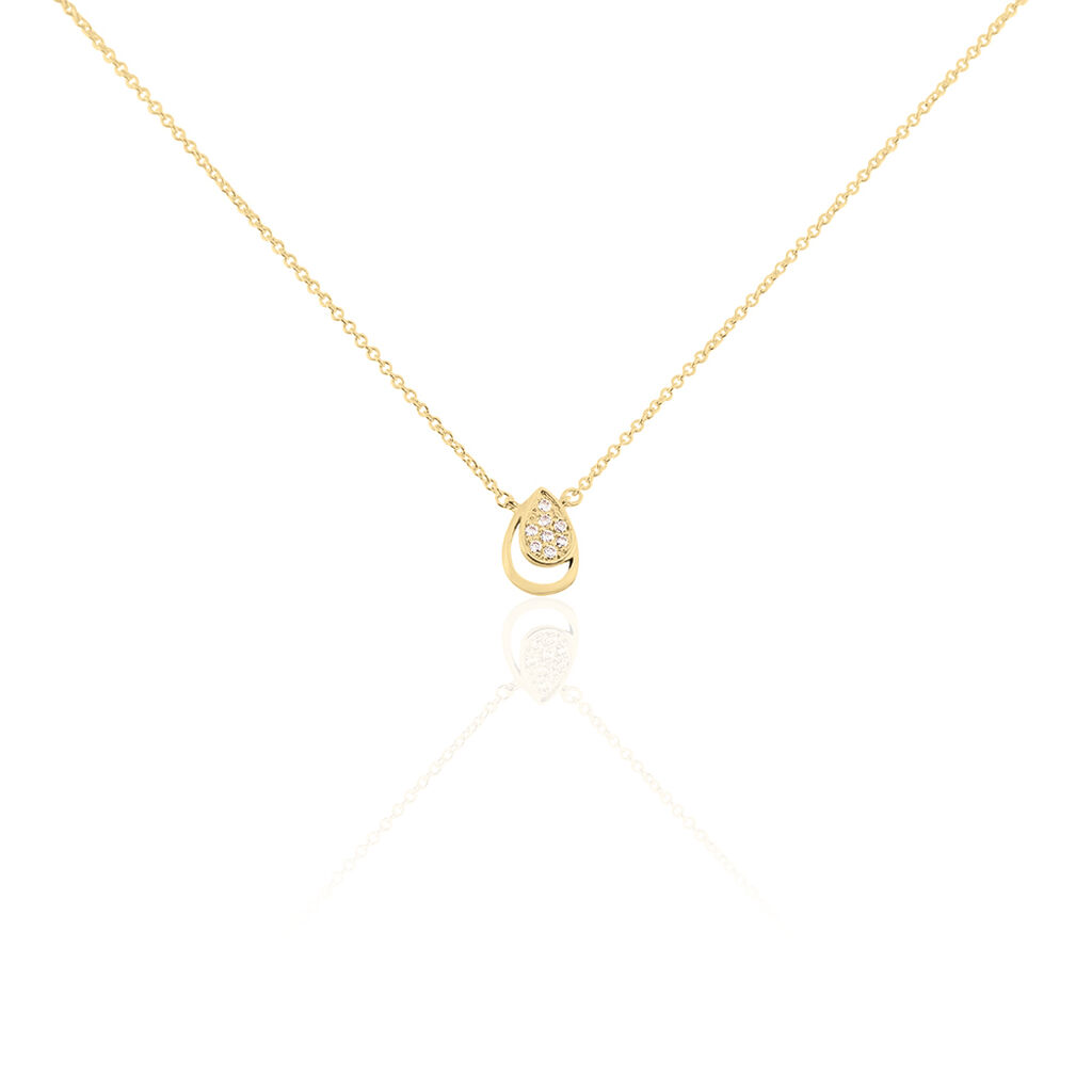 Collier Mahalya Plaqu&eacute; Or Jaune Oxyde De Zirconium - Colliers avec pierres Femme | Marc Orian