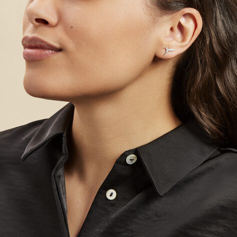 Boucles D'oreilles Puces Irysa Argent Blanc Oxyde De Zirconium - Clous d'oreilles Femme | Marc Orian