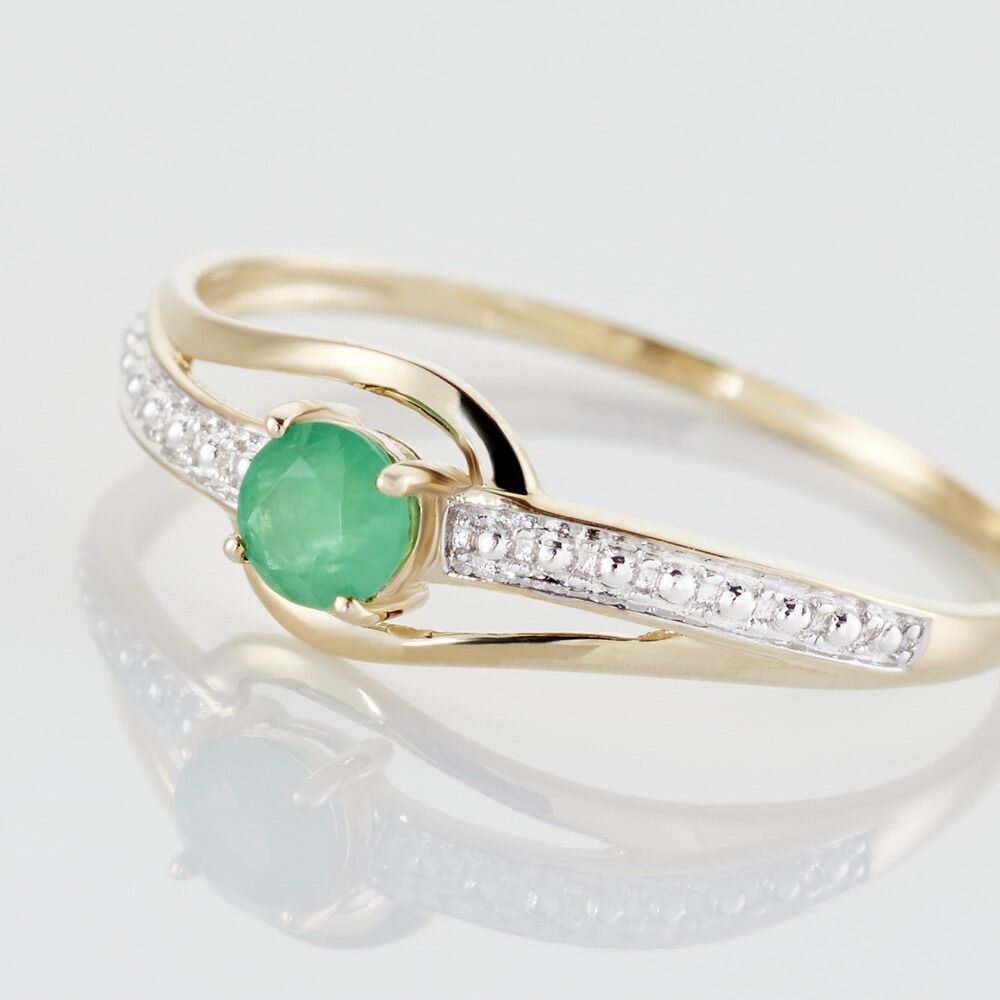 Bague Tanissia Or Jaune Emeraude - Bagues vintage Femme | Marc Orian
