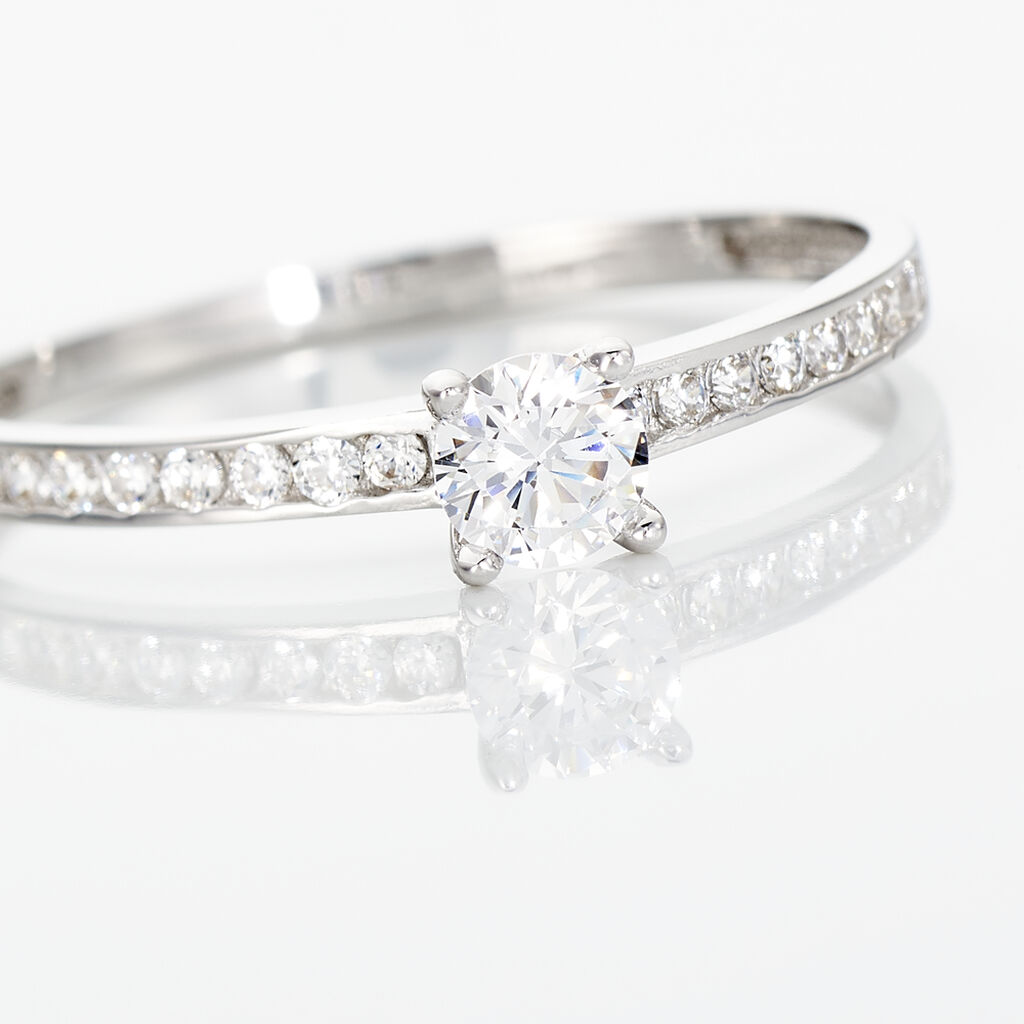 Bague Harem Or Blanc Oxyde De Zirconium - Bagues Solitaire Femme | Marc Orian