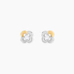 Boucles D'Oreilles Puces Or Jaune Argent Blanc Oxyde De Zirconium - Puces Femme | Marc Orian