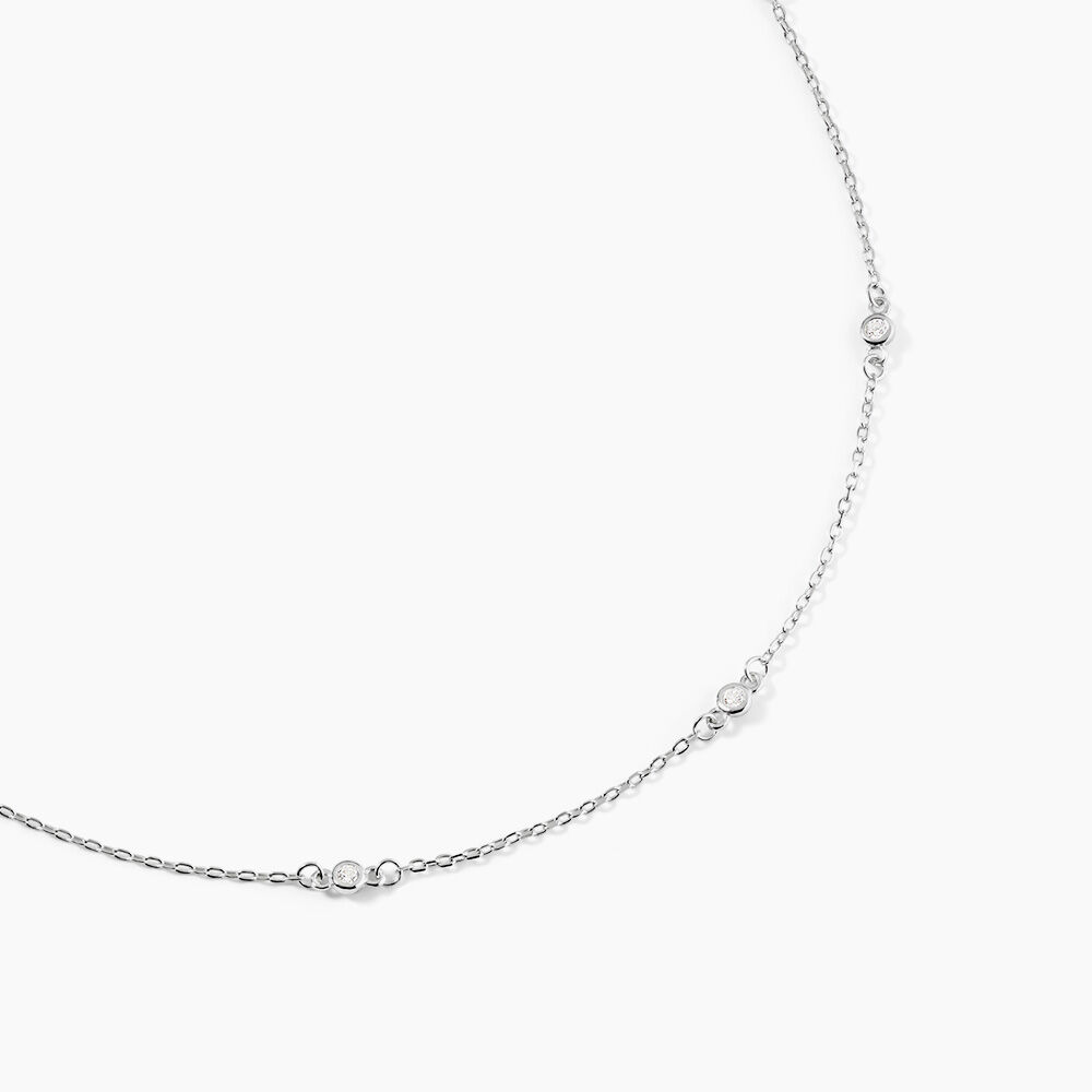 Collier Vashti Argent Blanc Oxyde De Zirconium - Colliers avec pierres Femme | Marc Orian