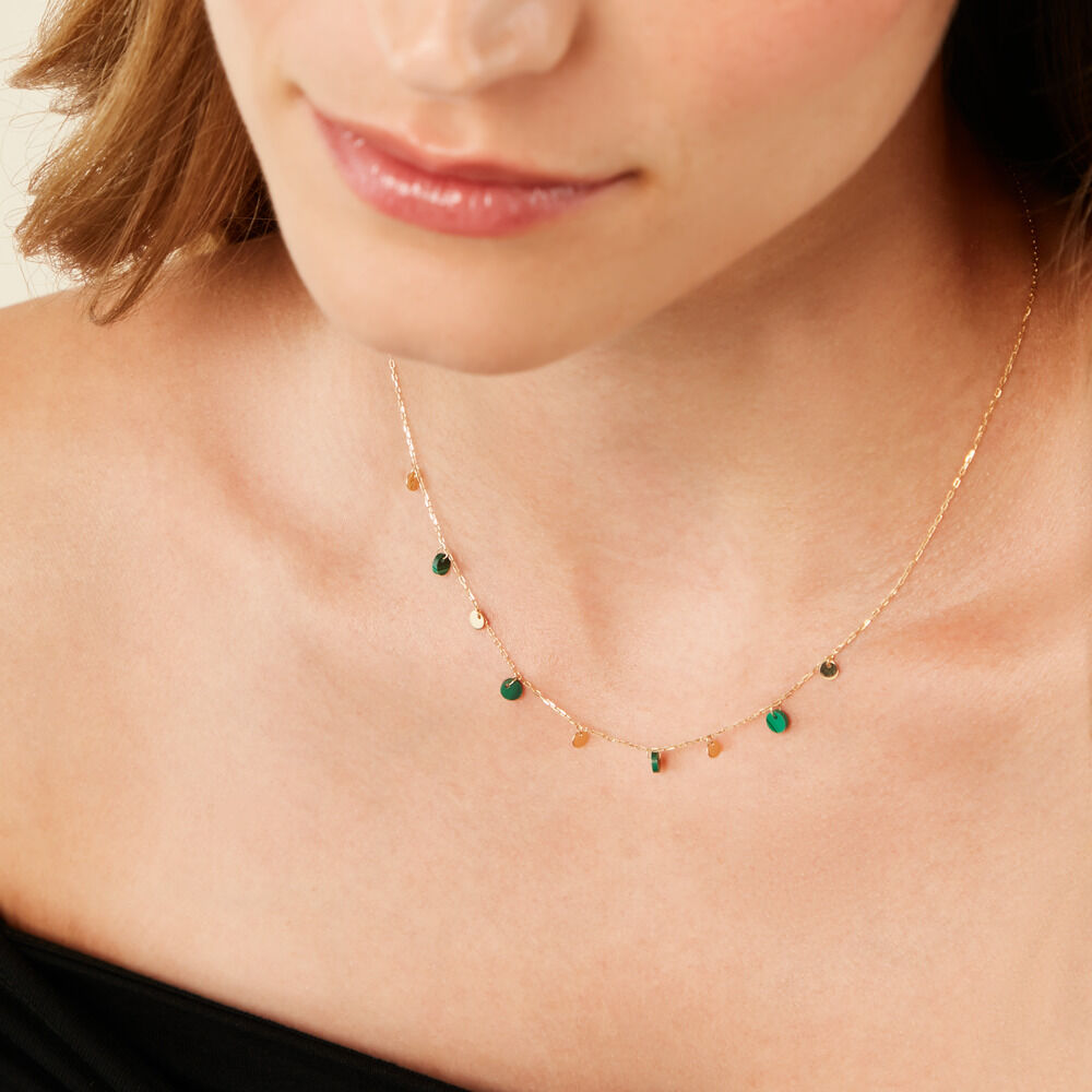Collier Epurea Or Jaune Malachite - Colliers avec pierres Femme | Marc Orian