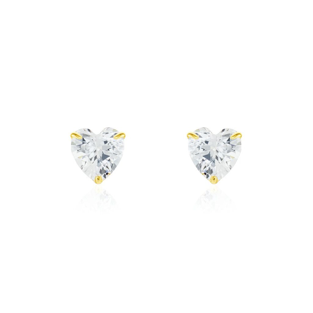 Boucles D'oreilles Puces Or Jaune Katherine Oxyde De Zirconium - Puces Femme | Marc Orian