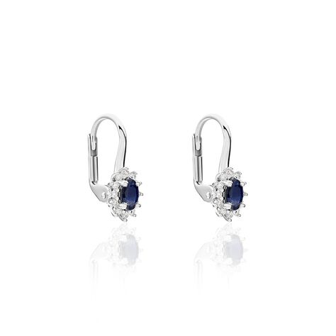 Boucles D'oreilles Pendantes Vladimir Or Blanc Saphir Diamant - Boucles d'oreilles pierres précieuses Femme | Marc Orian