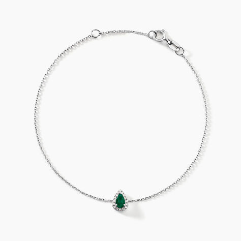 Bracelet Juliettina Or Blanc Emeraude Et Diamant - Bracelets chaînes Femme | Marc Orian