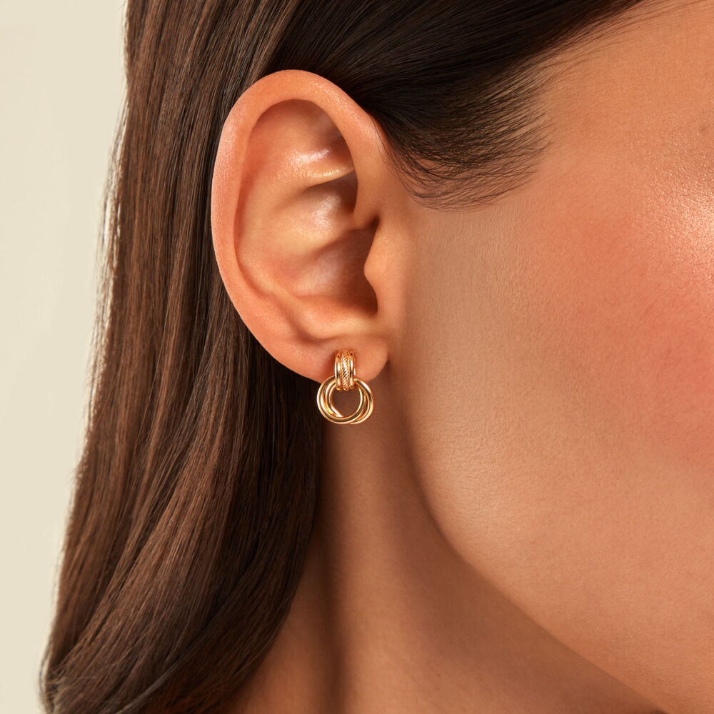 Boucles D'Oreilles Pendantes Netty Plaqu&eacute; Or Jaune - Pendantes Femme | Marc Orian