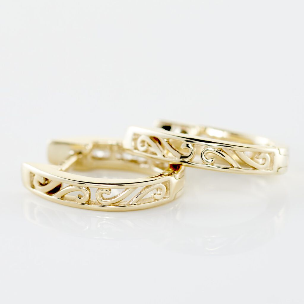 Créoles Or Jaune Aaren Diamants - Boucles d'oreilles Créoles Femme | Marc Orian