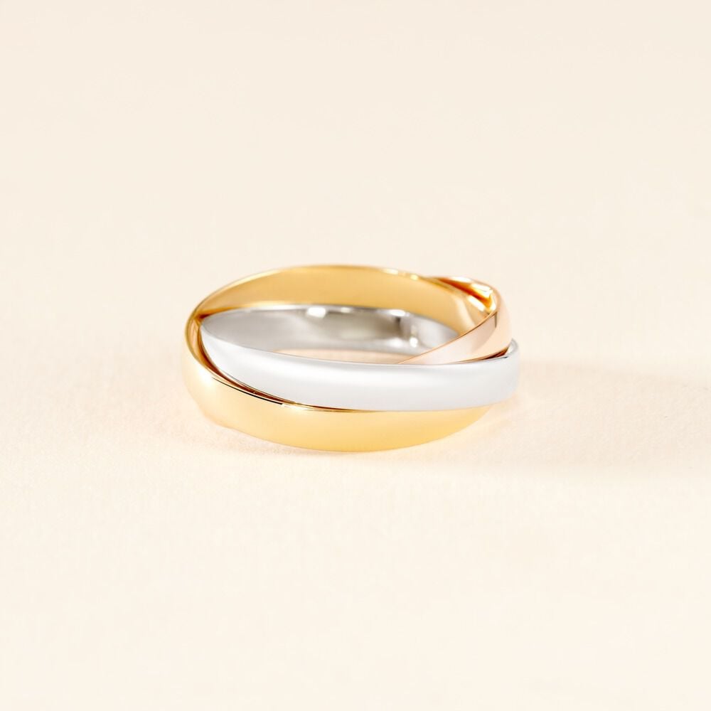 Alliance Entrelacee Ruban Plat Or Tricolore - Alliances duo Unisex | Marc Orian