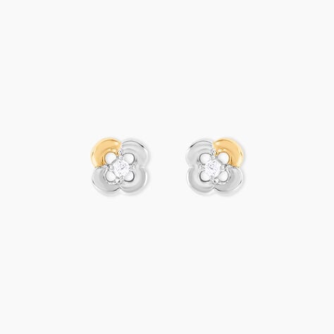Boucles D'Oreilles Puces Or Jaune Oxyde De Zirconium - Puces Femme | Marc Orian