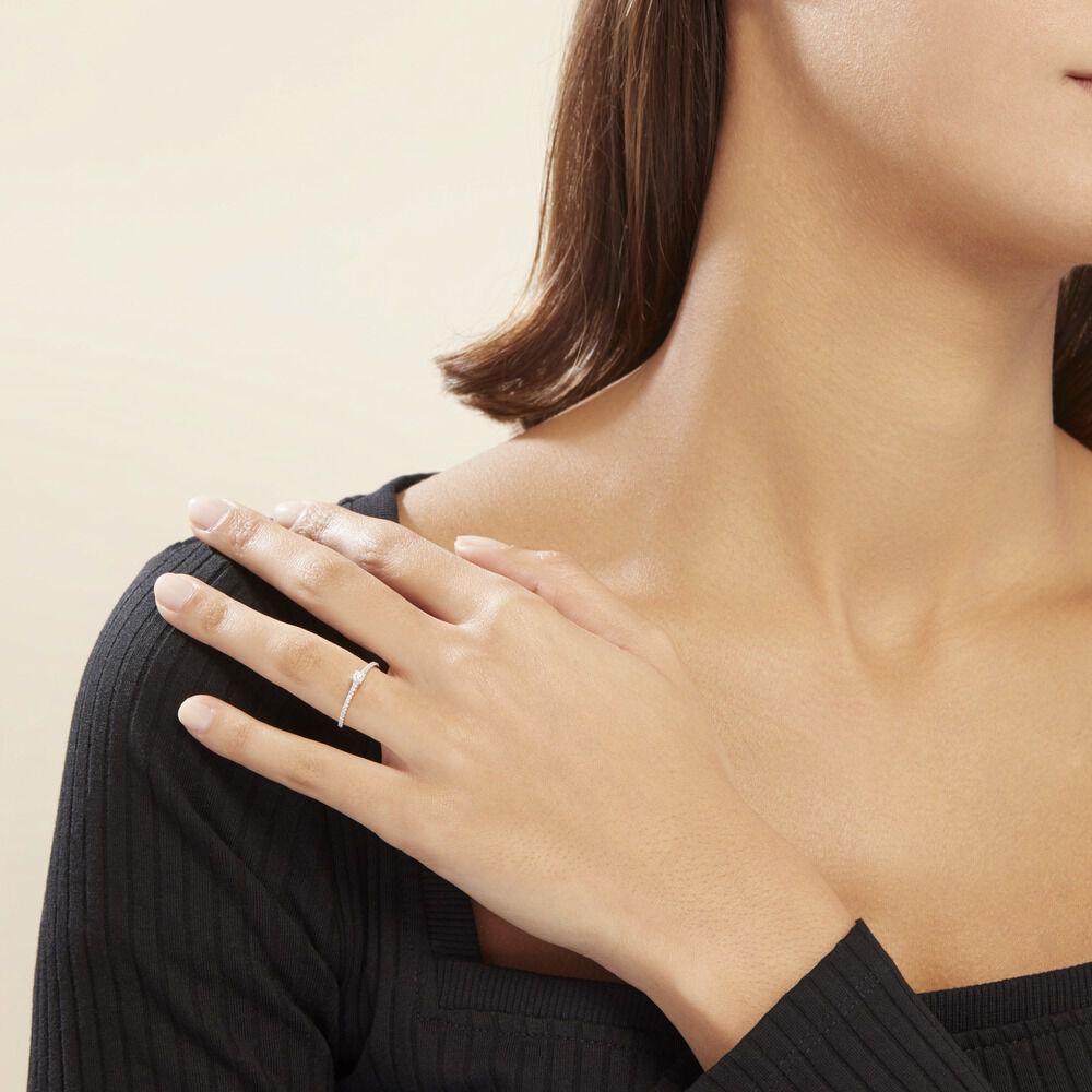 Bague Solitaire Or Blanc Nyala Diamants - Solitaires Femme | Marc Orian