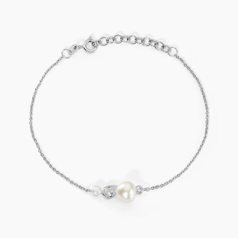 Bracelet Dua Argent Blanc Perle De Culture Oxyde De Zirconium - Bracelets chaînes Femme | Marc Orian