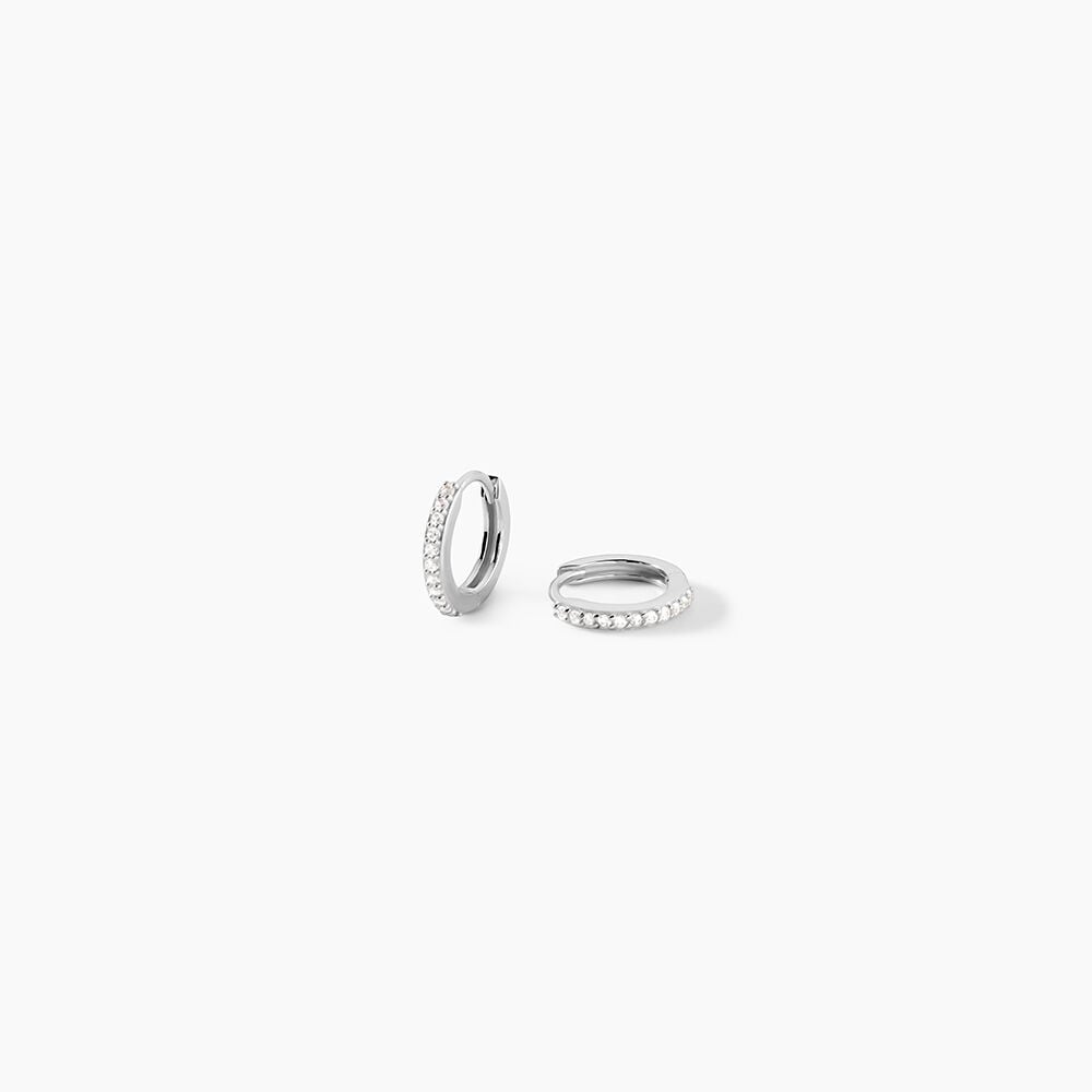 Cr&eacute;oles Karlene Argent Blanc Oxyde De Zirconium - Cr&eacute;oles Femme | Marc Orian