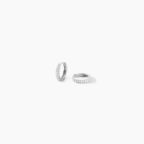 Cr&eacute;oles Karlene Argent Blanc Oxyde De Zirconium - Cr&eacute;oles Femme | Marc Orian