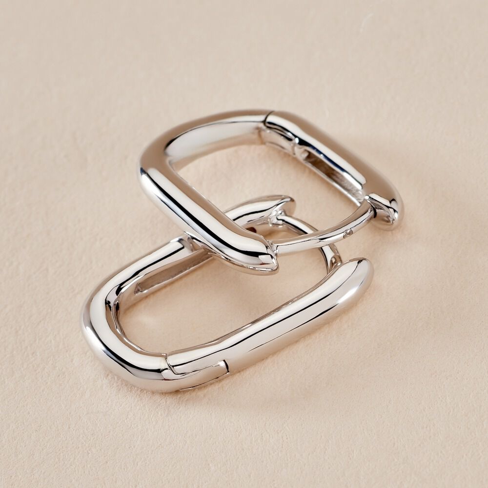 Cr&eacute;oles Carlyn Argent Blanc - Cr&eacute;oles Femme | Marc Orian