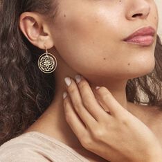 Boucles D'oreilles Pendantes Rosace Or Jaune - Boucles d'oreilles Pendantes Femme | Marc Orian