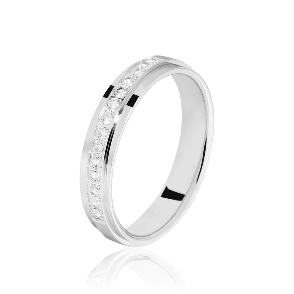 Alliance Iride Or Blanc Diamant - Alliances personnalisées Femme | Marc Orian